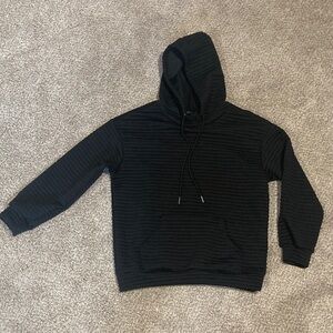 Oversized Black Quilted texture Hoodie